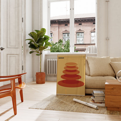 Bauhaus Geometric Stacked Circles Poster