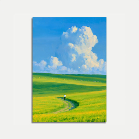 Fietsen in Gouden Weide Poster