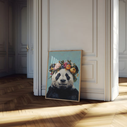 Floral Crown Panda Poster