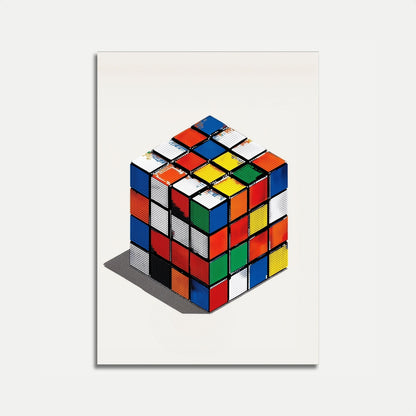 Retro Cube Puzzle Poster