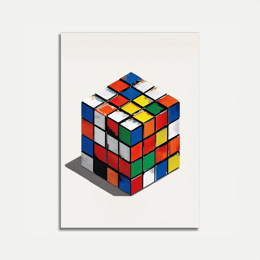 Retro Cube Puzzle Poster