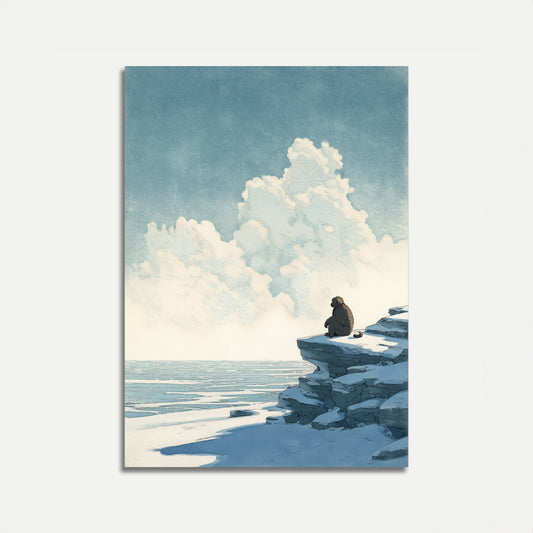 Affiche Singe Contemplant les Nuages