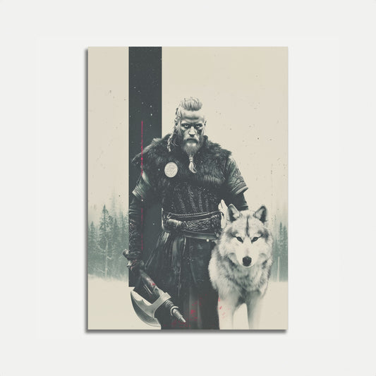 Viking Warrior Wolf Poster