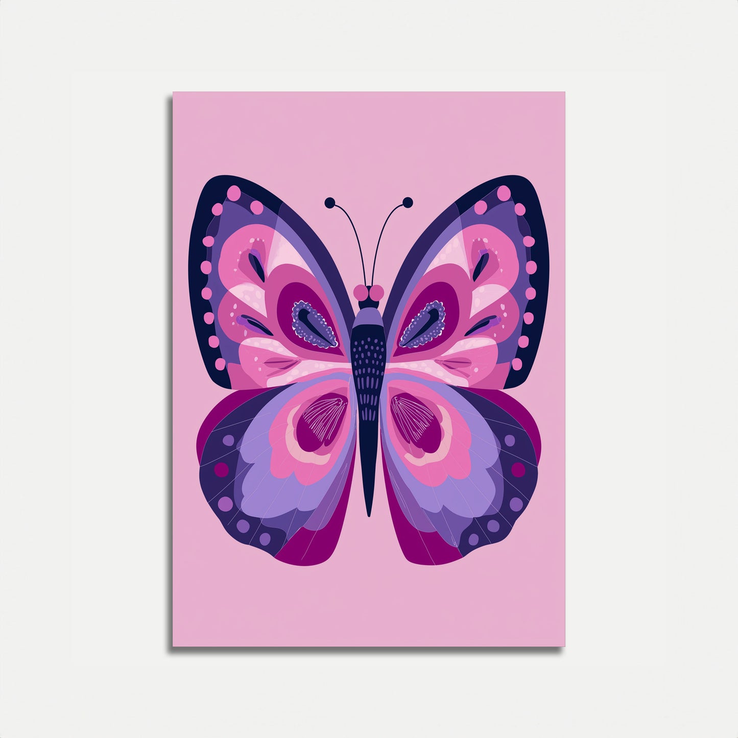 Póster de mariposa morada vibrante