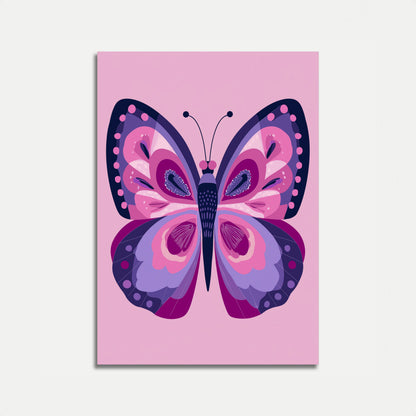 Póster de mariposa morada vibrante