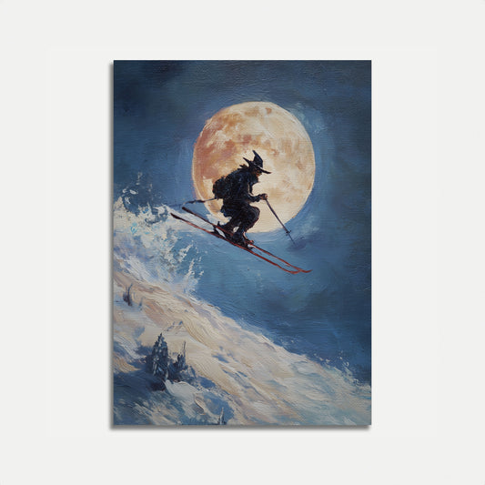 Poster der mondbeschienenen Ski-Hexe