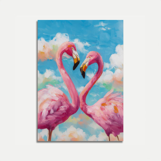 Flamingo Liefde Hart Poster