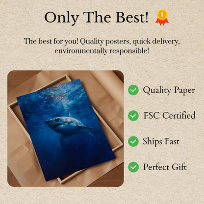 Majestic Great White Shark Poster