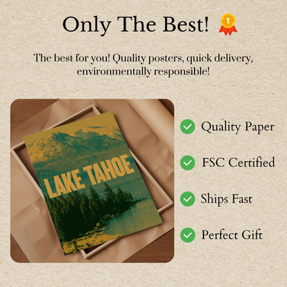 Lake Tahoe Berglandschaft Poster