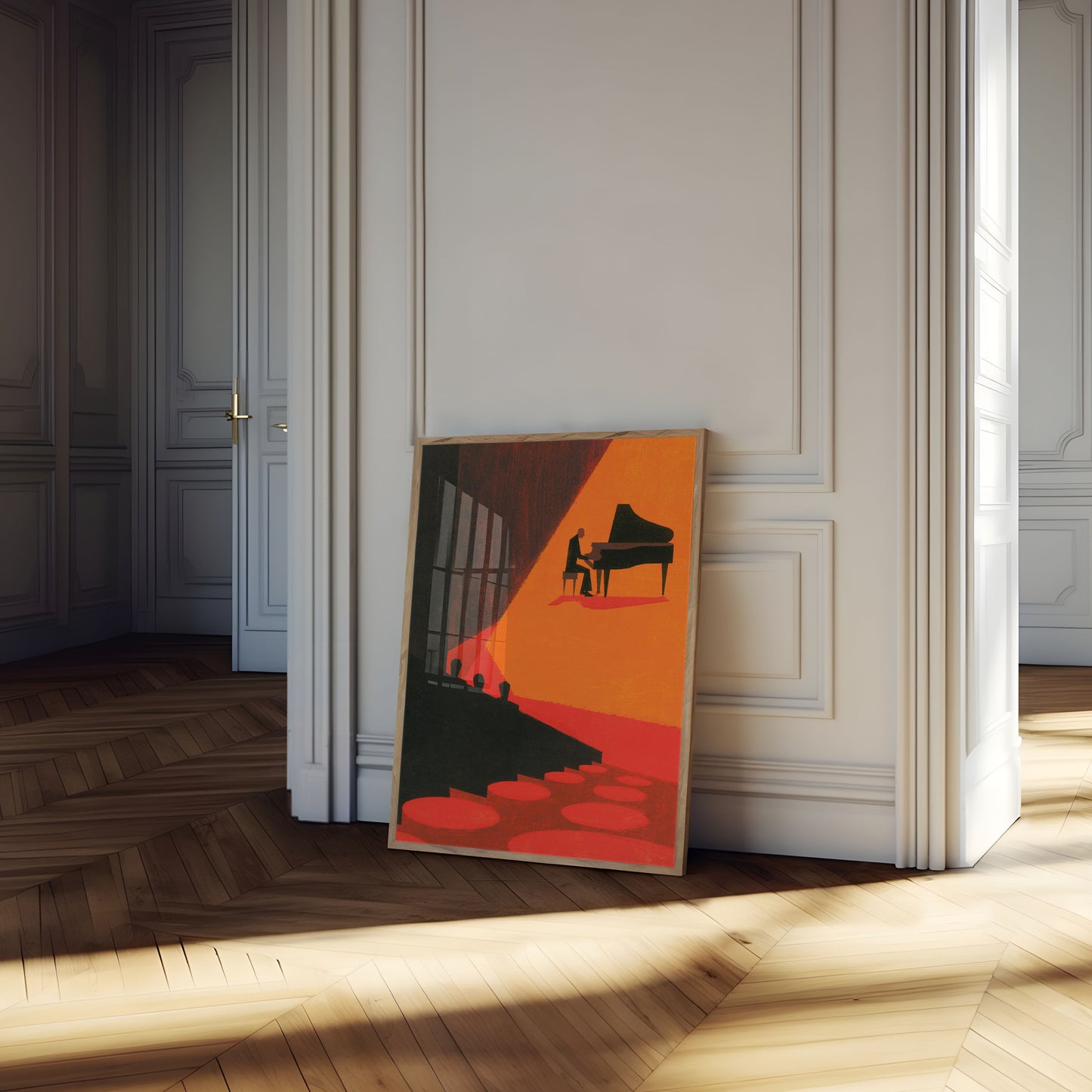 Piano Performance Under Spotlight Poster