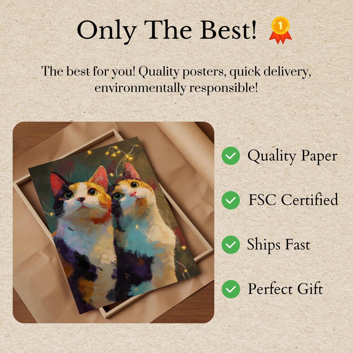 Magical Calico Cats Poster