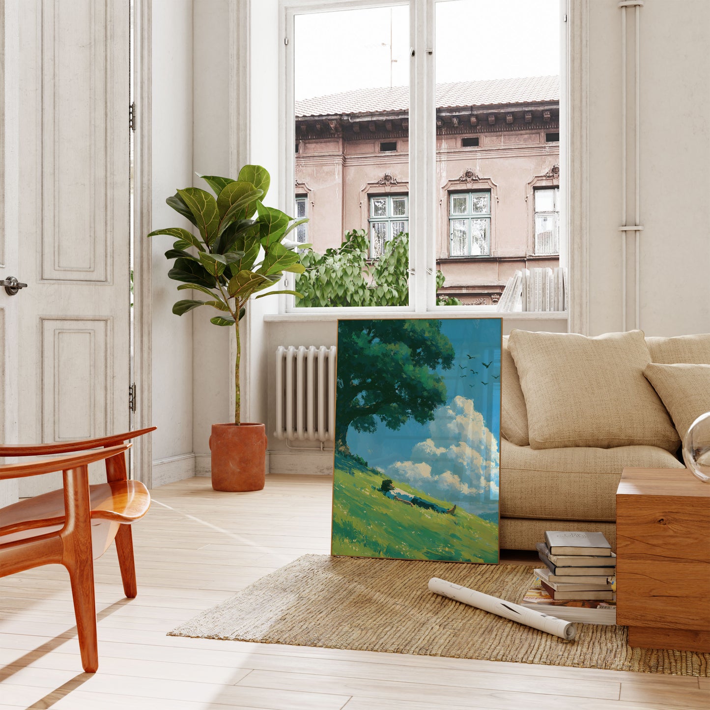 Peaceful Hillside Landscape Poster