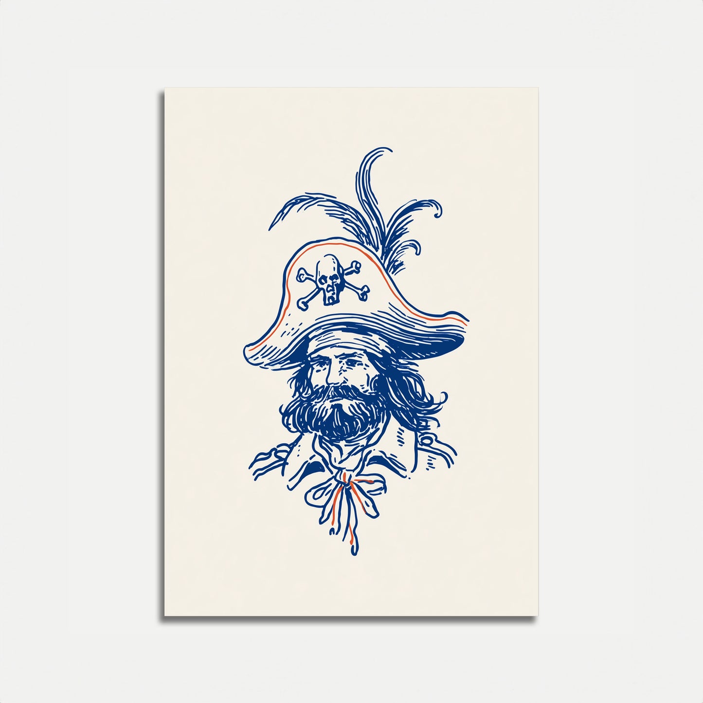 Vintage Skull Pirate Captain Poster