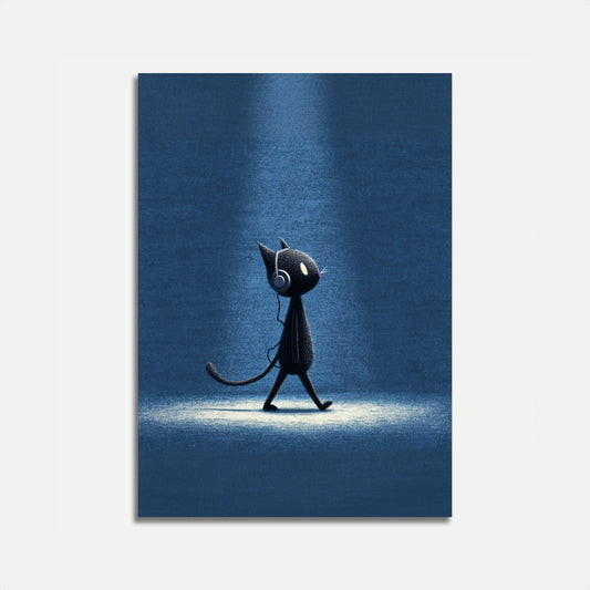 Musical Cat Walking Poster