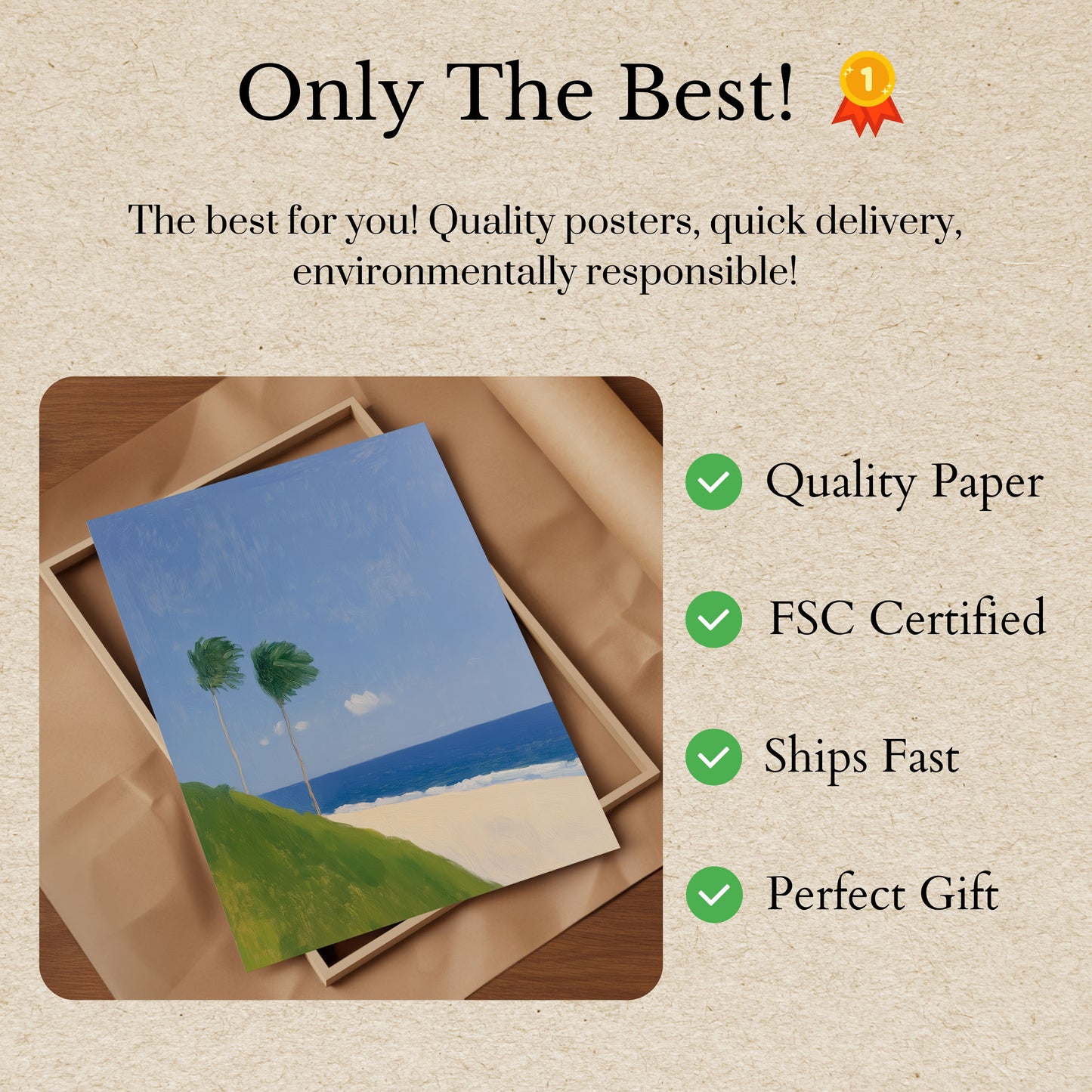 Windswept Coastal Palms Poster