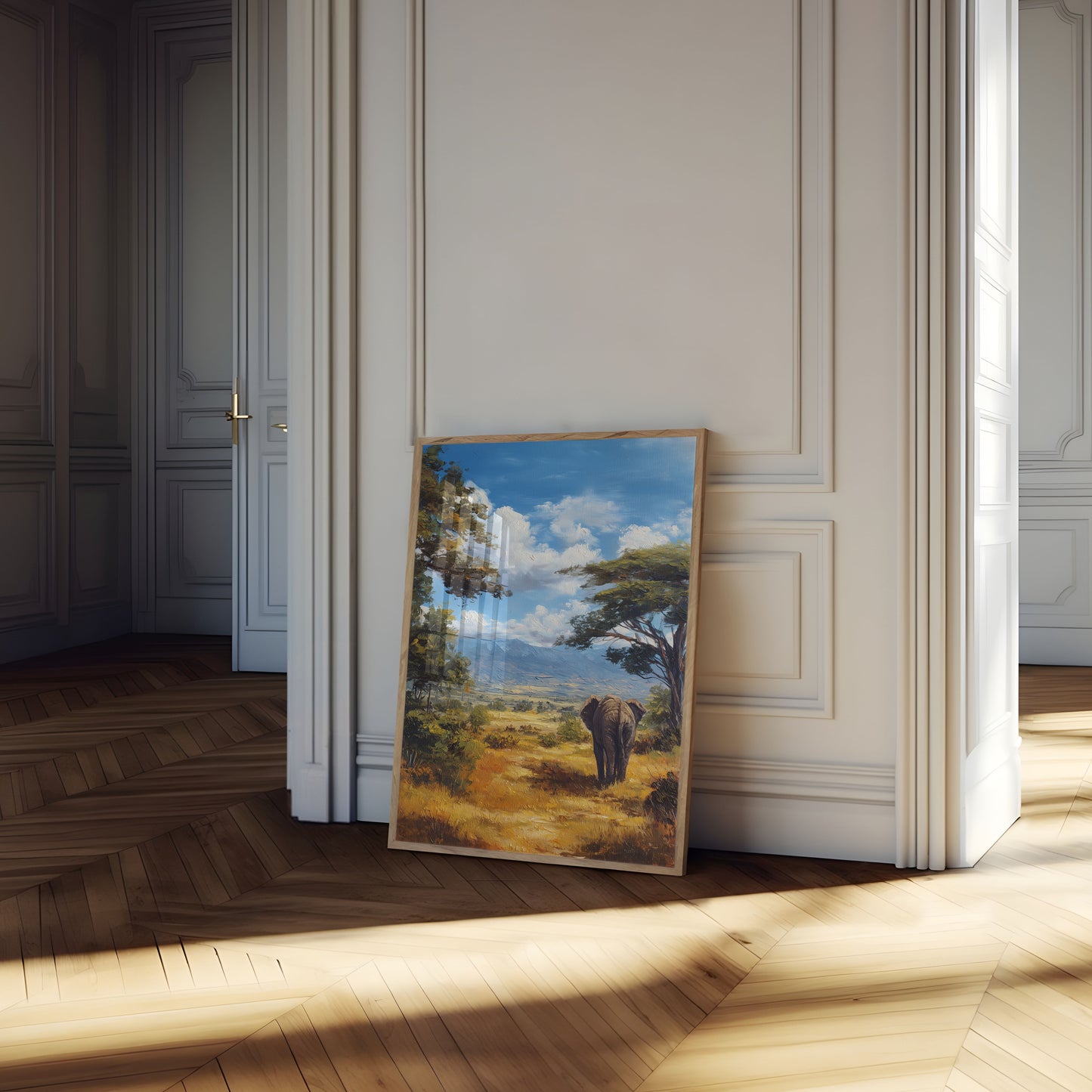 Serene African Savanna Elephant Poster