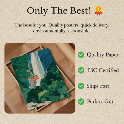 Mountain Cable Car Landscape Poster