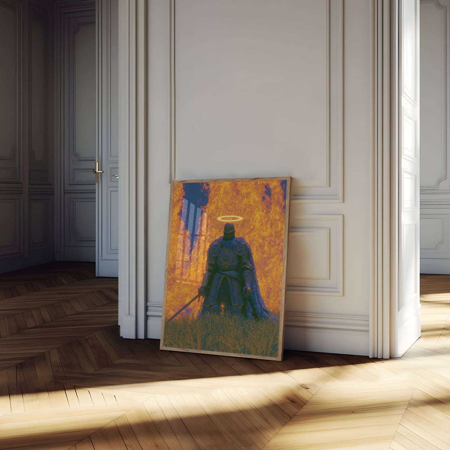 Divine Knight in Flames Poster