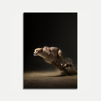 Póster de guepardo corriendo en movimiento
