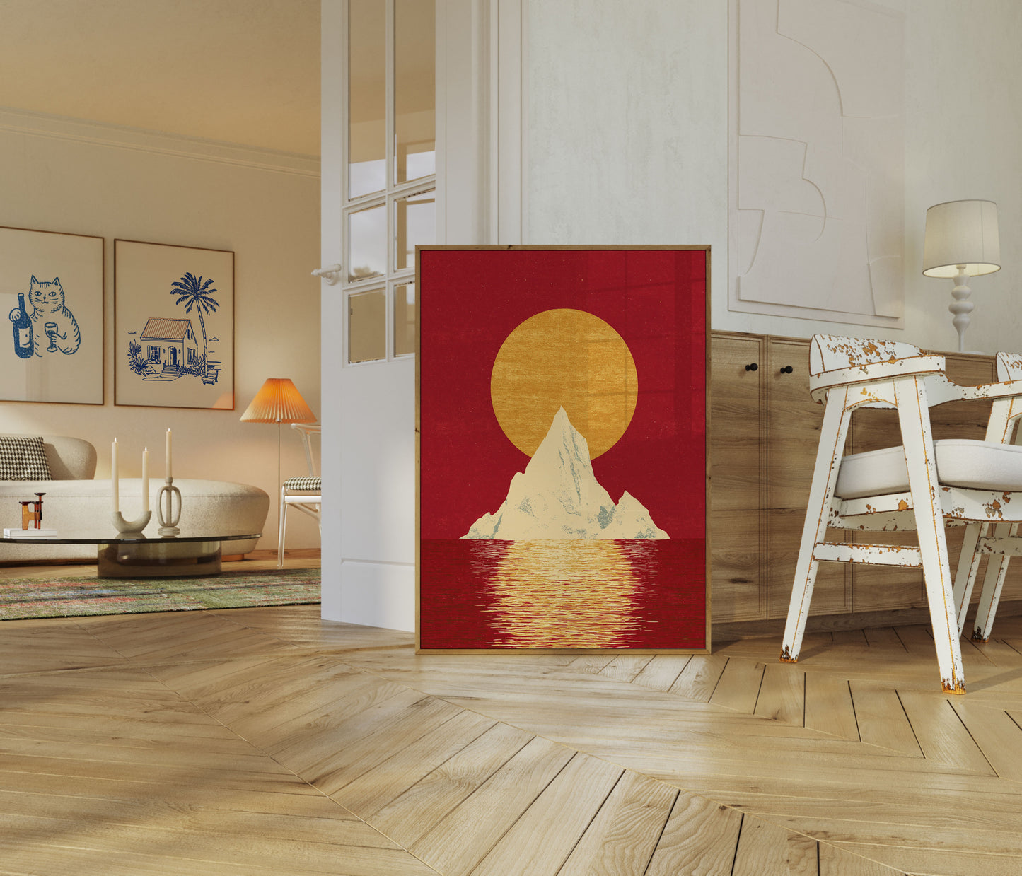 Mountain Peak Golden Sunset Poster