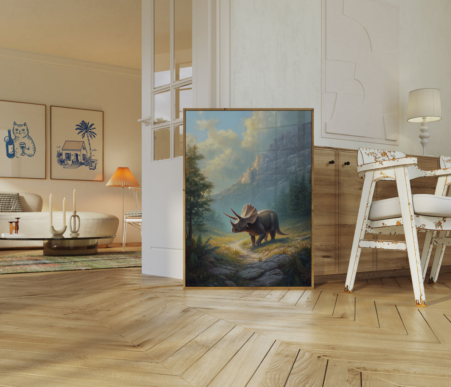 Ancient Triceratops Wilderness Poster