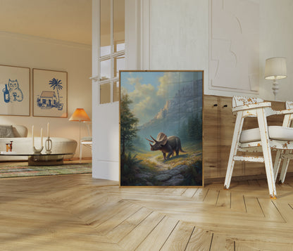 Ancient Triceratops Wilderness Poster