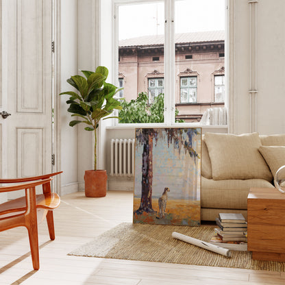 Póster del majestuoso guepardo en la sabana