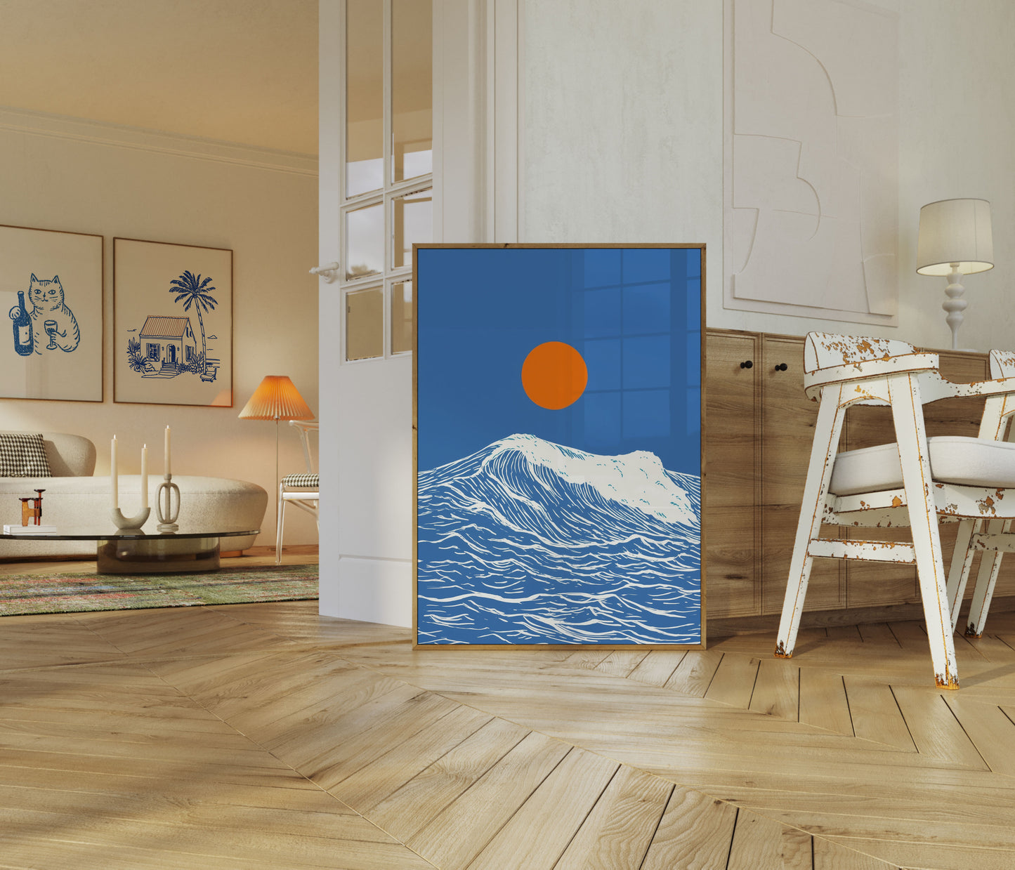 Sunset Ocean Wave Poster