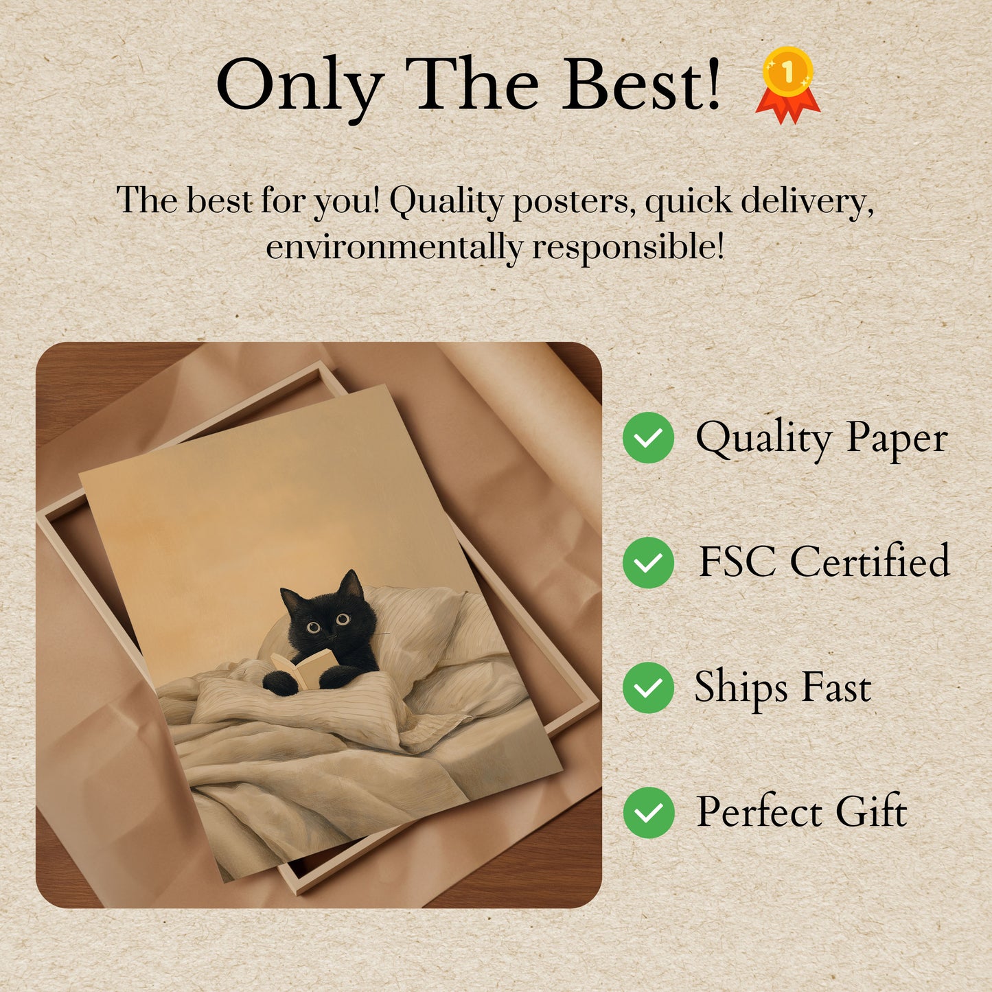 Pôster de Gato Leitor Acolhedor