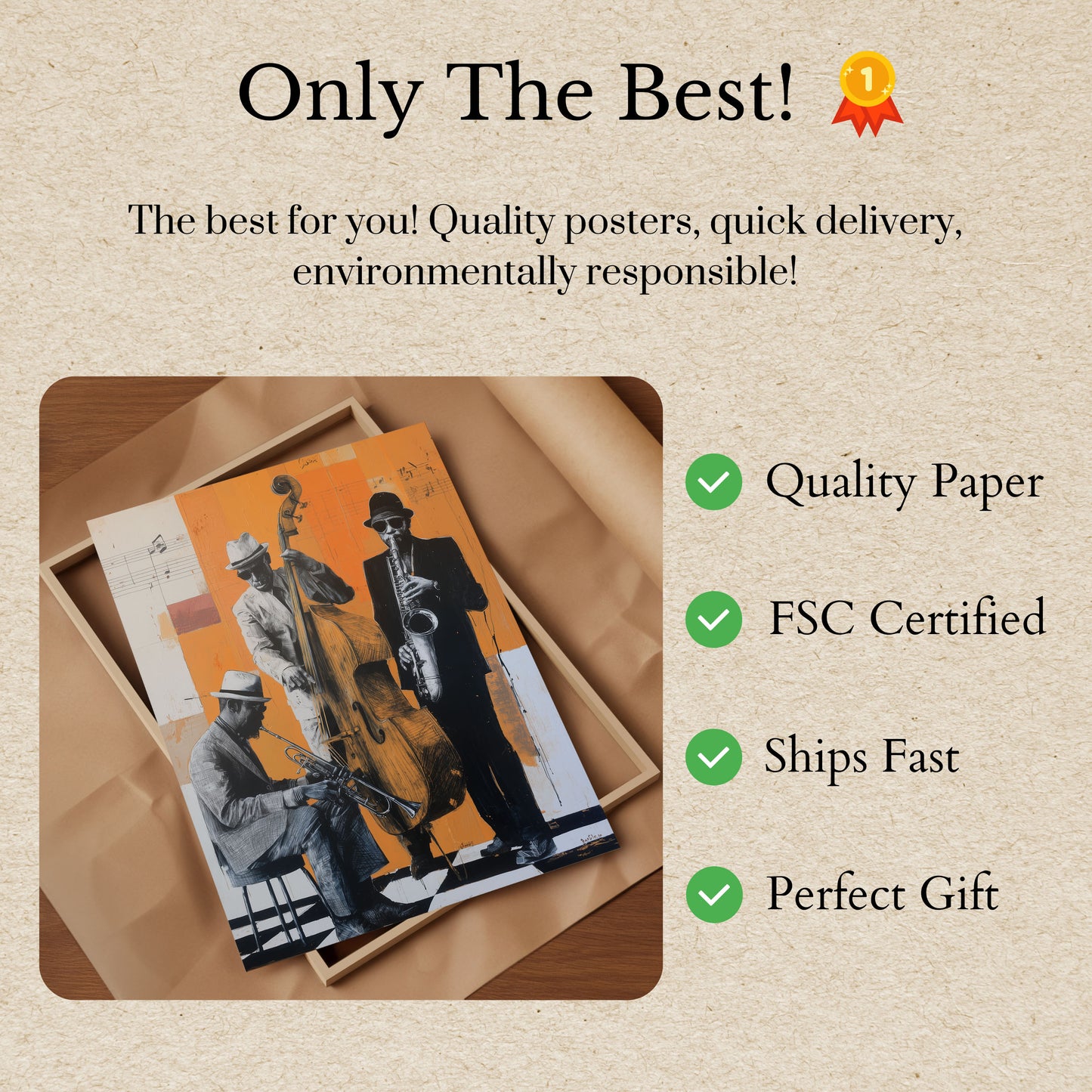 Jazz Trio Orange Symphony Poster