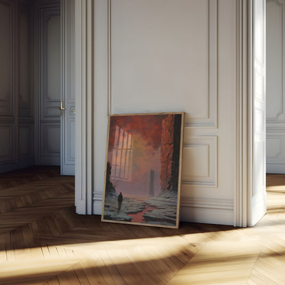 Solitary Wanderer Desert Tower Poster