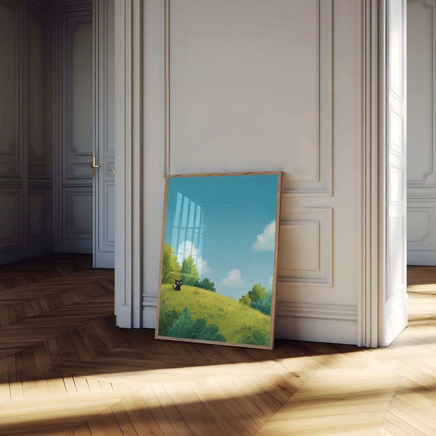 Curious Black Kitty Poster
