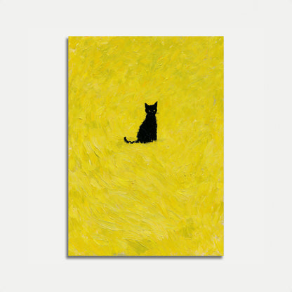 Gato Preto em Cartaz Amarelo