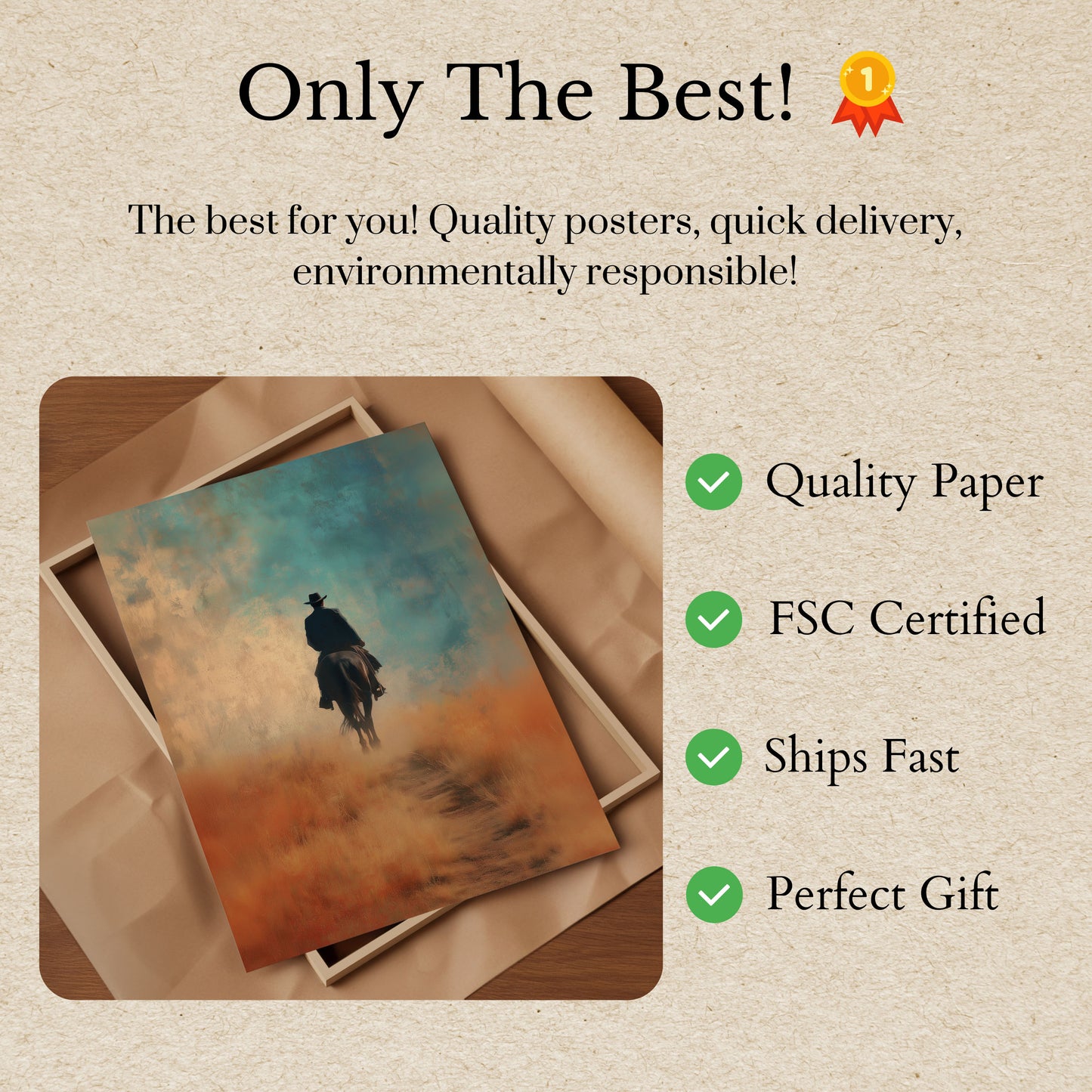 Lone Rider Desert Journey Poster