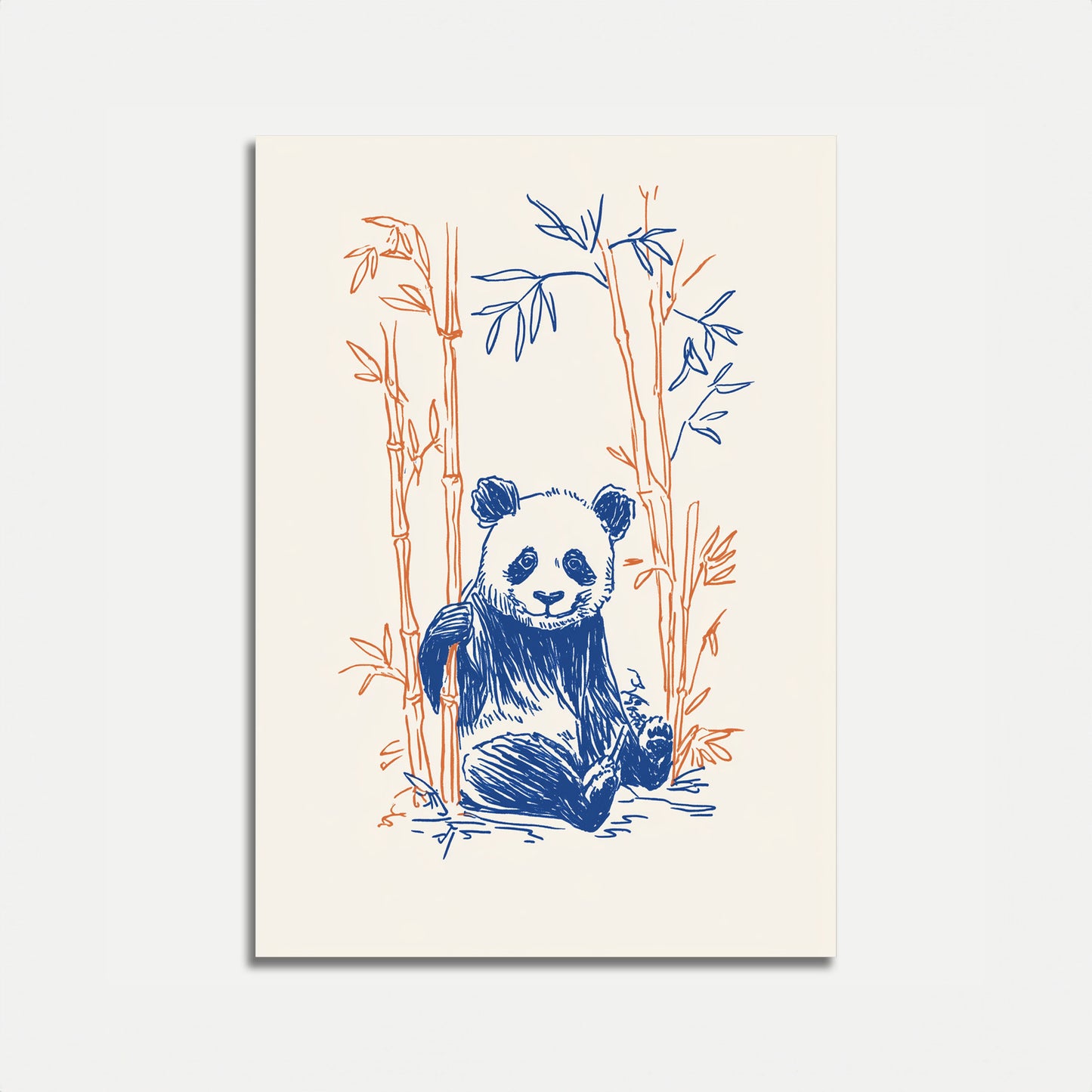 Gentle Panda Bamboo Forest Poster