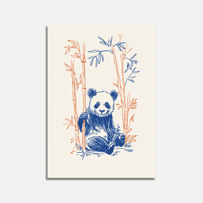 Gentle Panda Bamboo Forest Poster