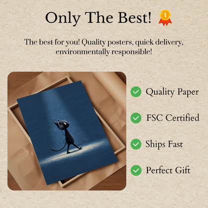 Musical Cat Walking Poster