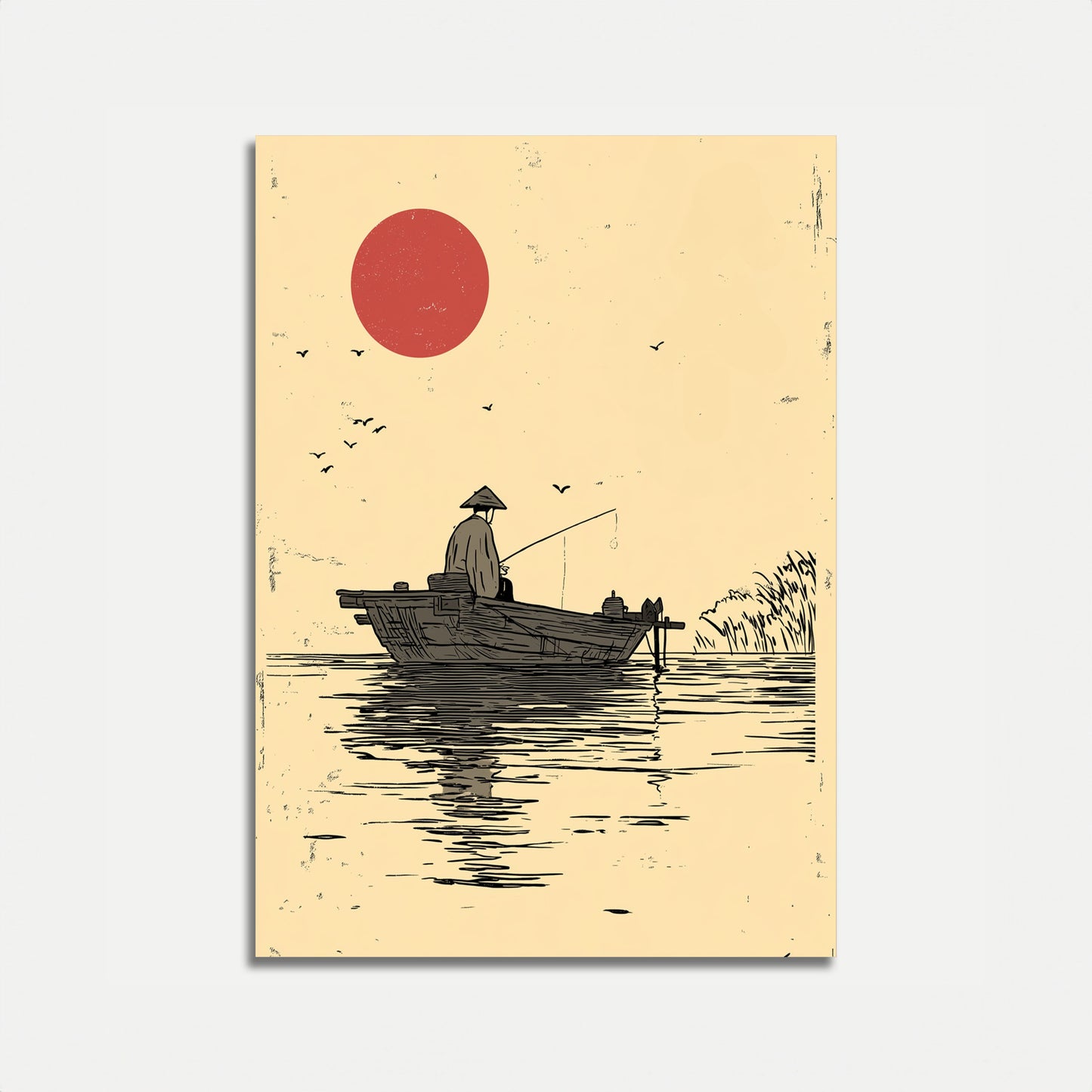 Póster Pescador al Atardecer