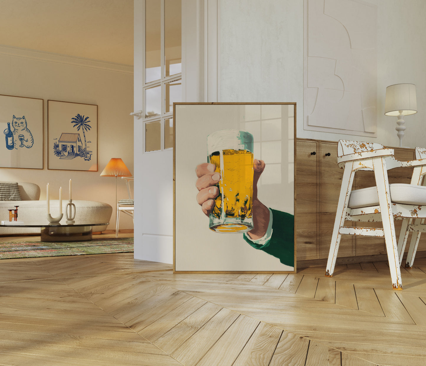 Golden Beer Grip Poster