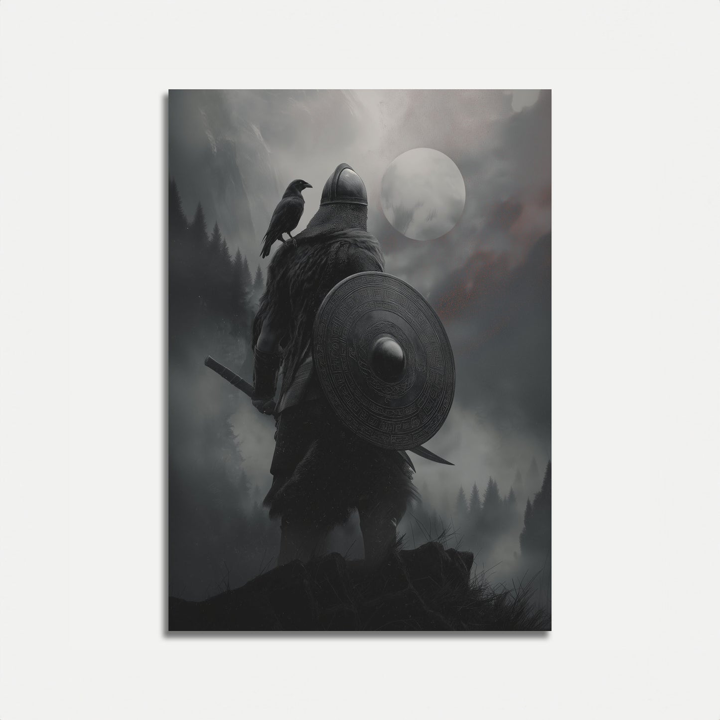 Norse Warrior Moonlight Poster