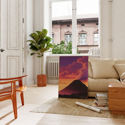Volcanic Sunset Mountain Poster