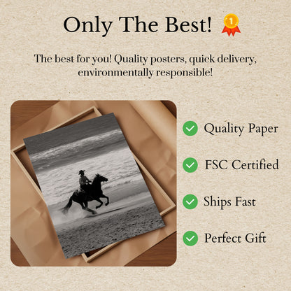 Galloping Cowboy Beach Poster