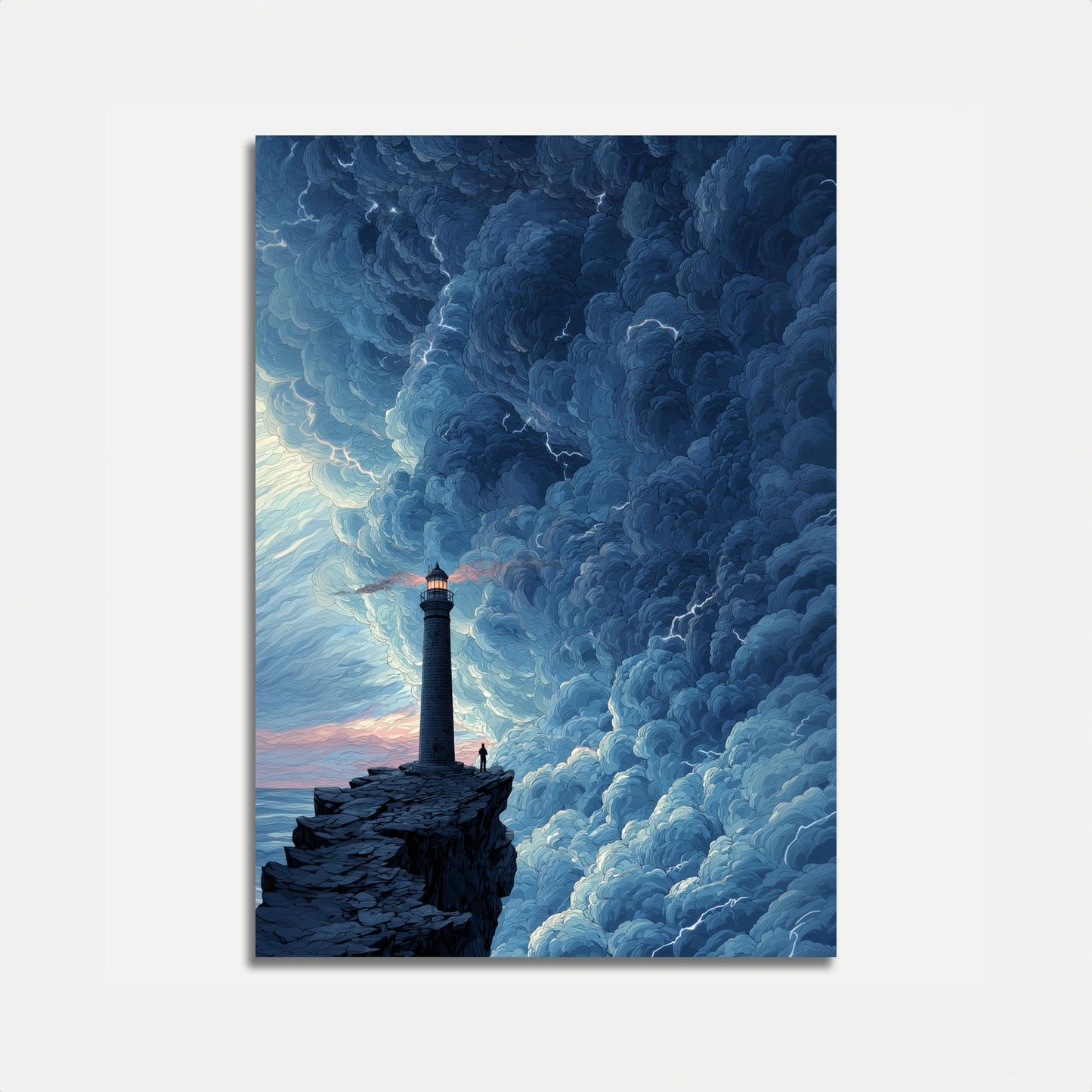 Storm's Edge Lighthouse Poster