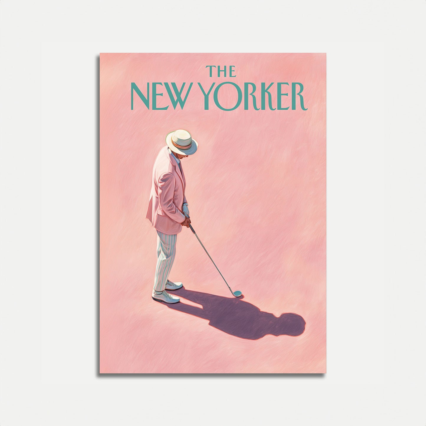 Vintage Golfer New Yorker Poster