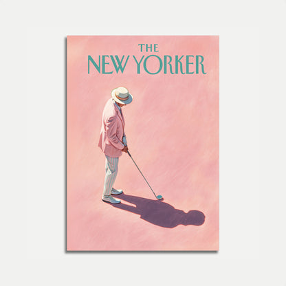 Vintage Golfer New Yorker Poster
