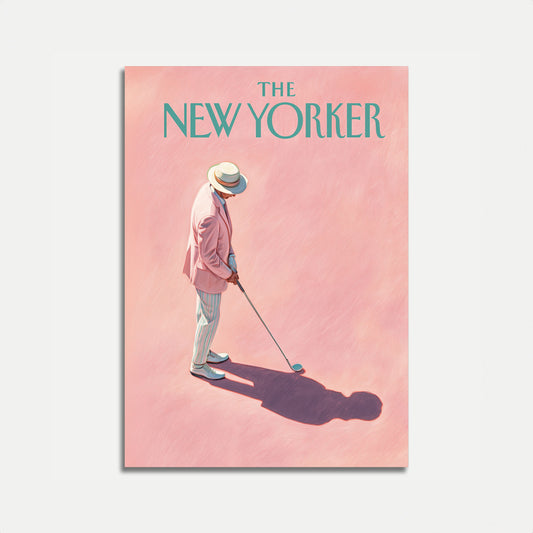 Vintage Golfer New Yorker Poster