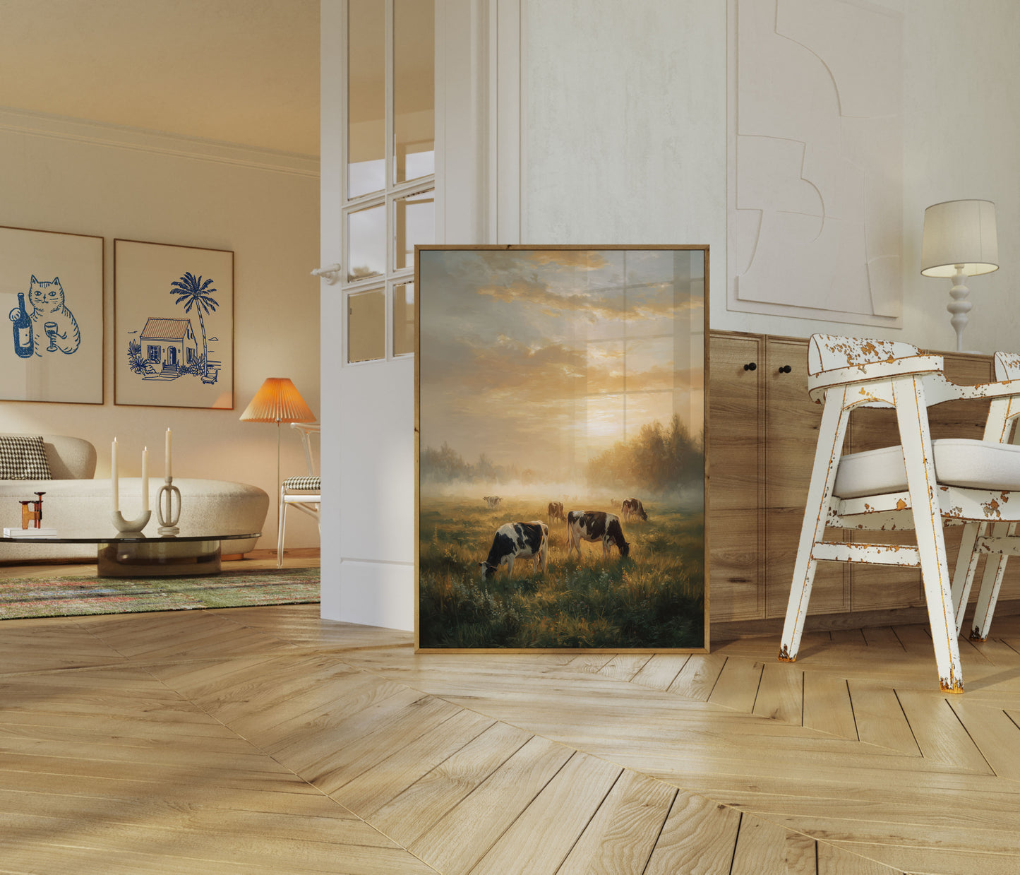 Golden Pasture Dairy Cows Poster