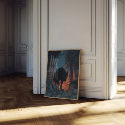 Mystical Wolf in Forest Poster