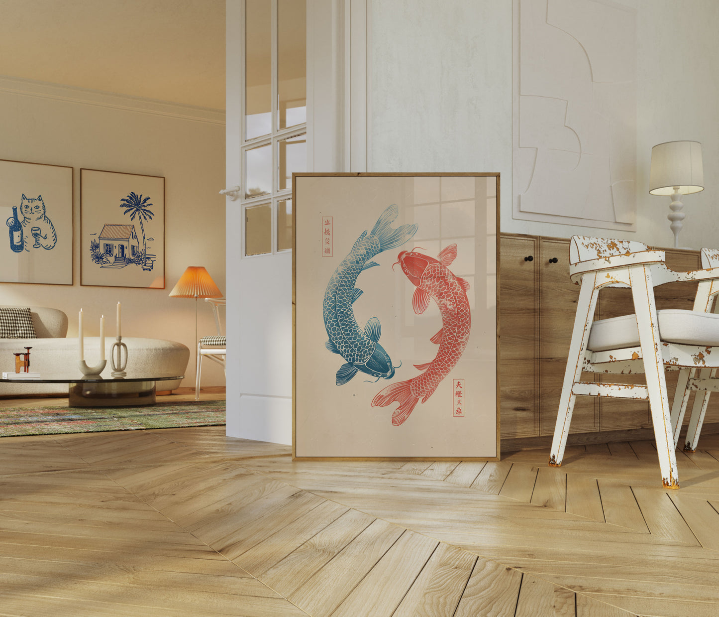 Harmonie von Yin Yang Koi Poster