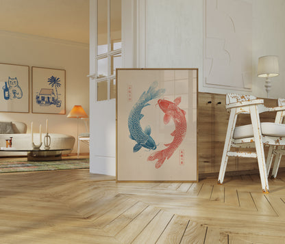 Harmonie von Yin Yang Koi Poster